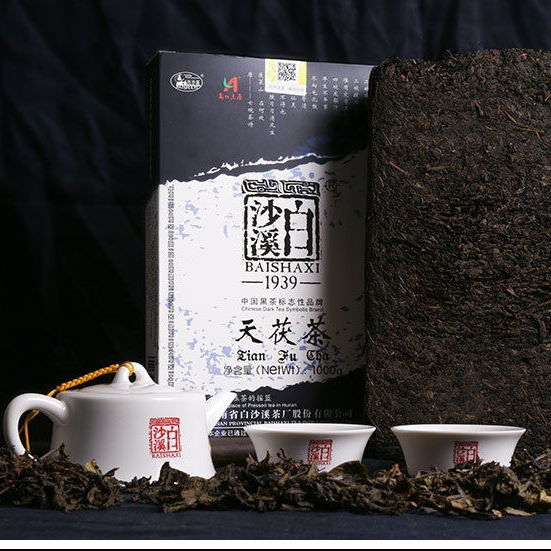 湖南安化黑茶 白沙溪金花茯砖茯 1kg礼盒装380元